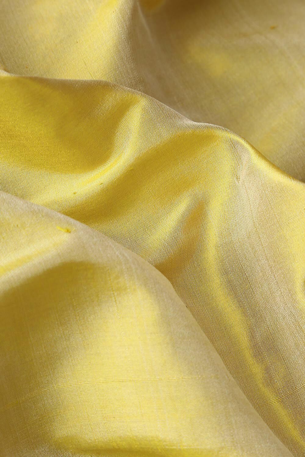 Yellow Pure Silk Kanjivaram Saree image number null