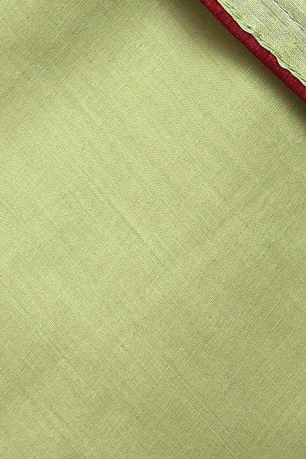 Light Green Silk Linen Embroidered Unstitched Suit Set image number null