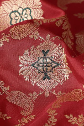 Red Pure Silk Banarasi Saree thumbnail image number null