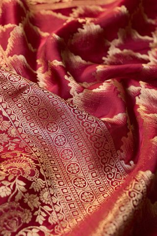 Dark Red Woven Pure Viscose Saree thumbnail image number null