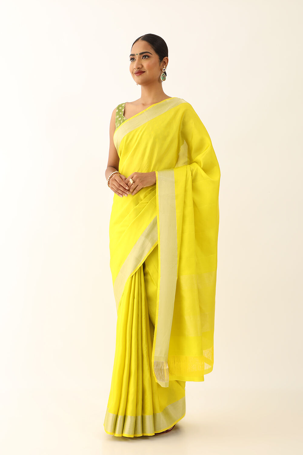 Light Green Pure Silk Woven South Saree image number null
