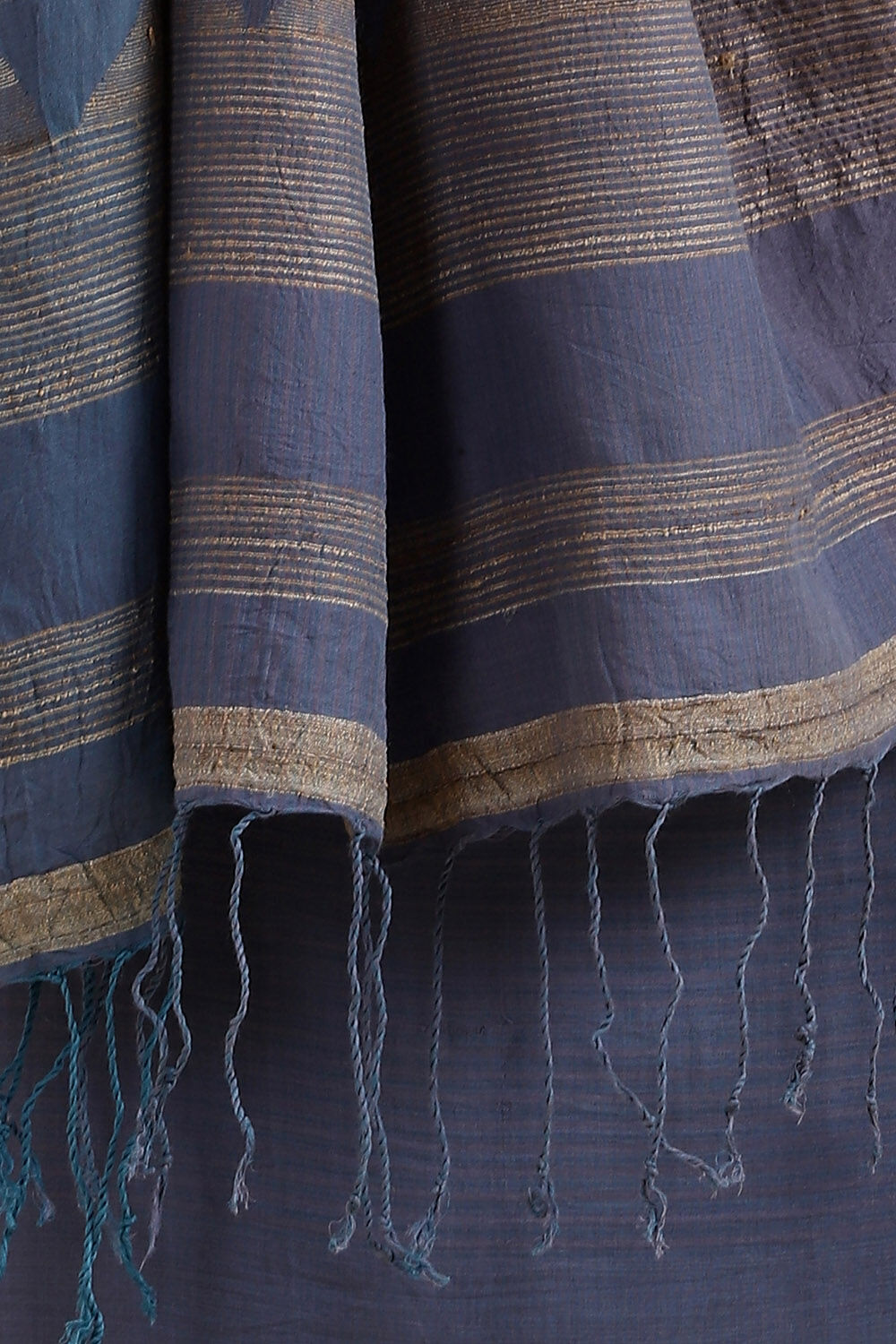 Blue Pure Silk Cotton Jamdani Saree image number null