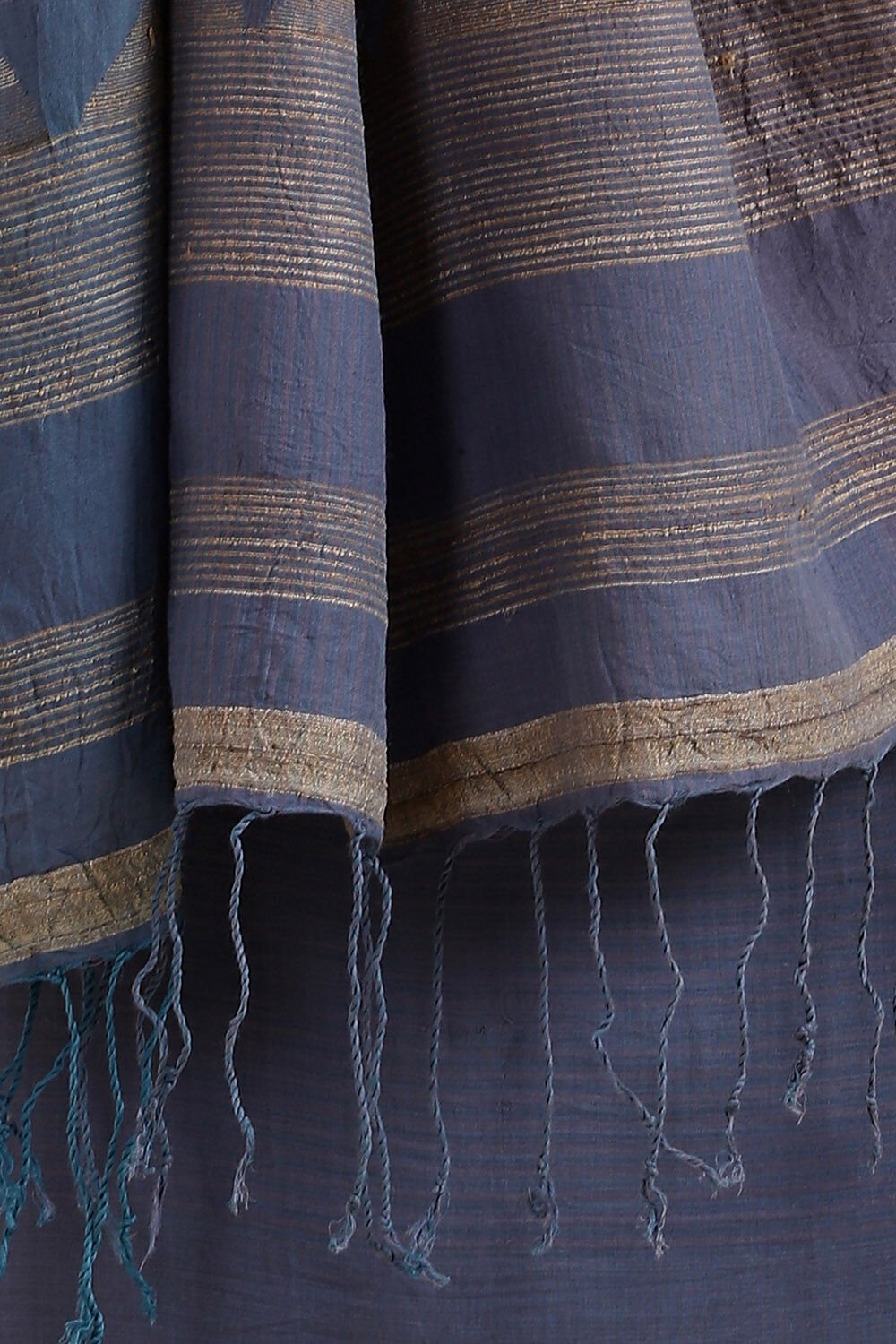 Blue Pure Silk Cotton Jamdani Saree image number null