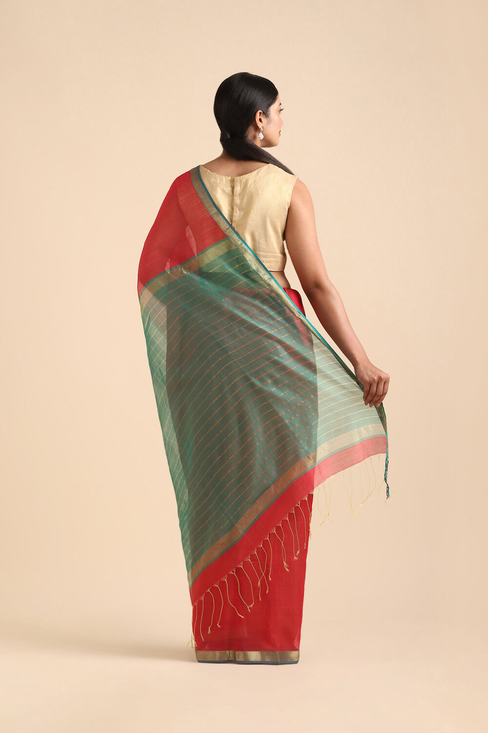 Pink Pure Silk Cotton Maheswari Saree image number null