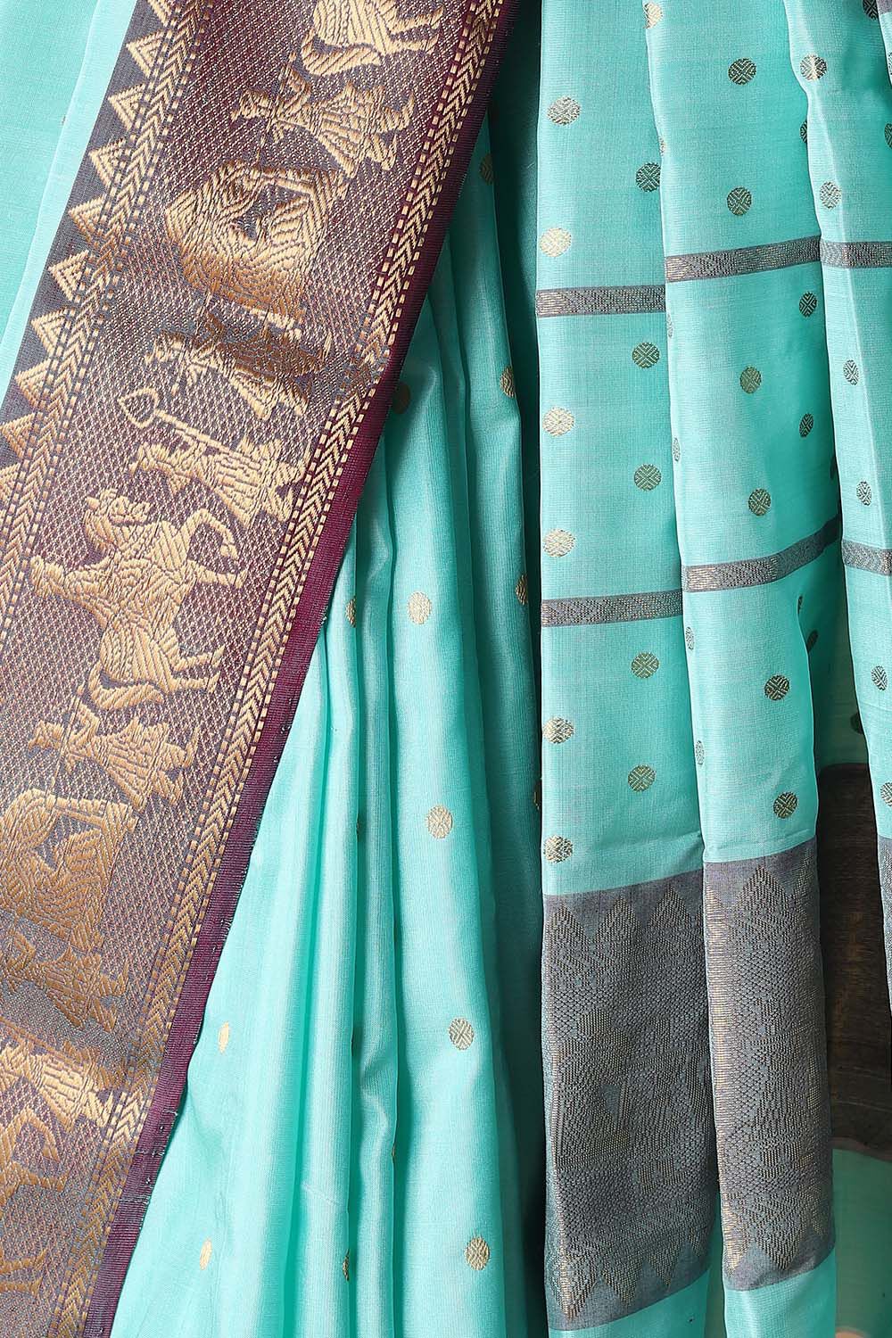 Light Blue Pure Silk Chanderi Saree image number null