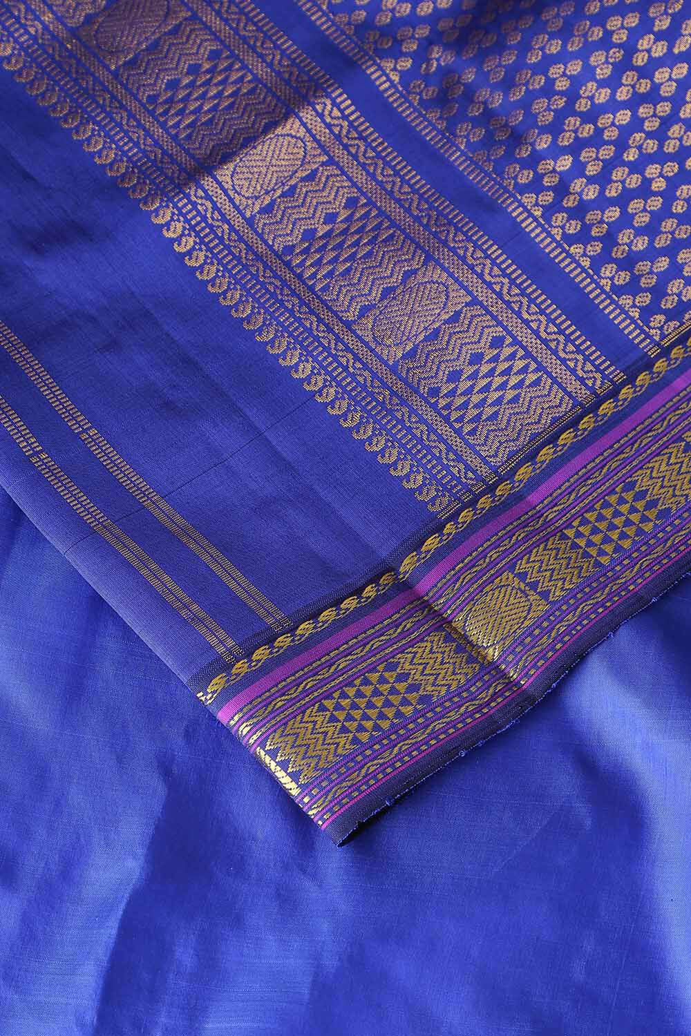 Blue Pure Silk Kanjivaram Saree image number null