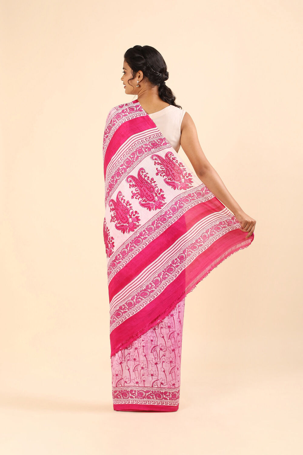 Pink Pure Silk Printed Saree image number null