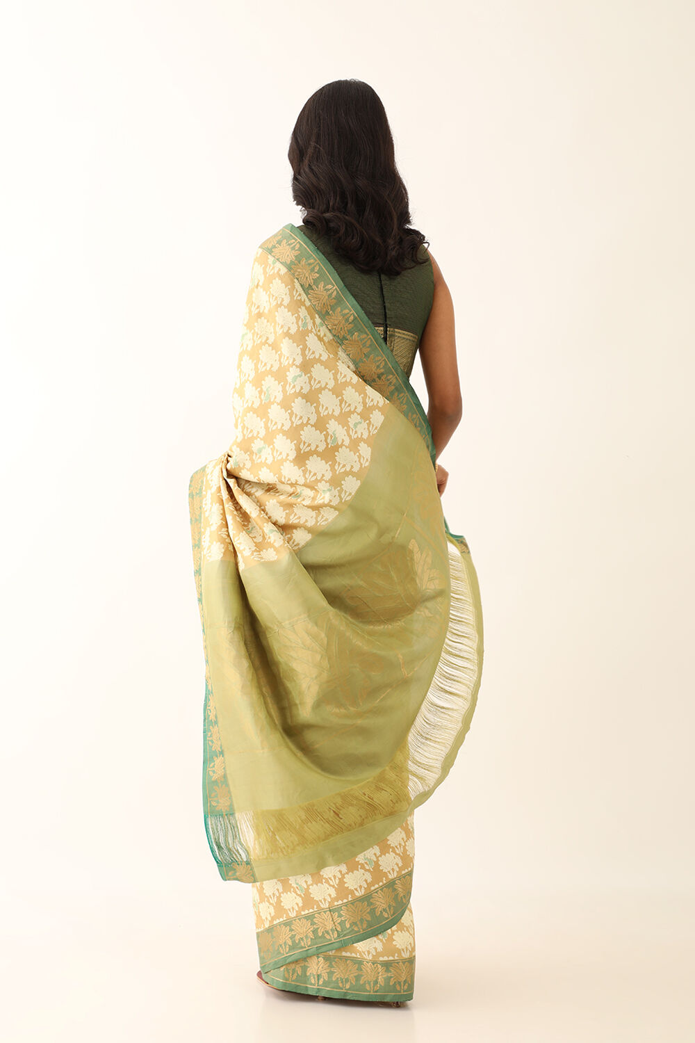 Light Green Pure South Silk Printed Saree image number null