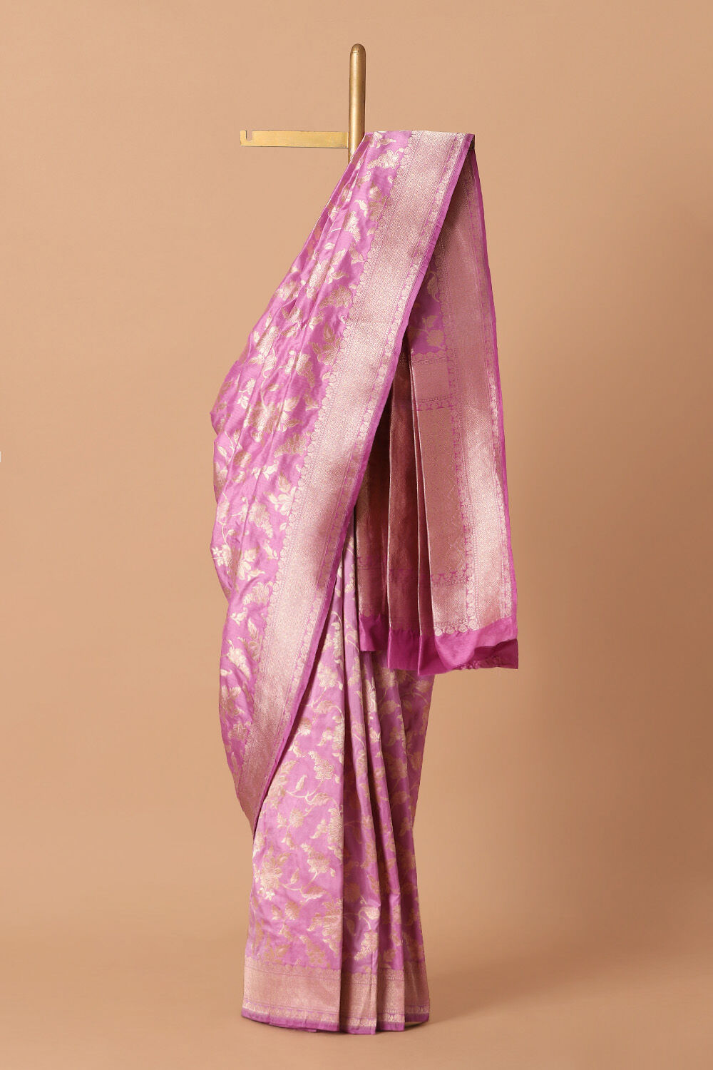 Violet Pure Silk Banarasi Saree image number null