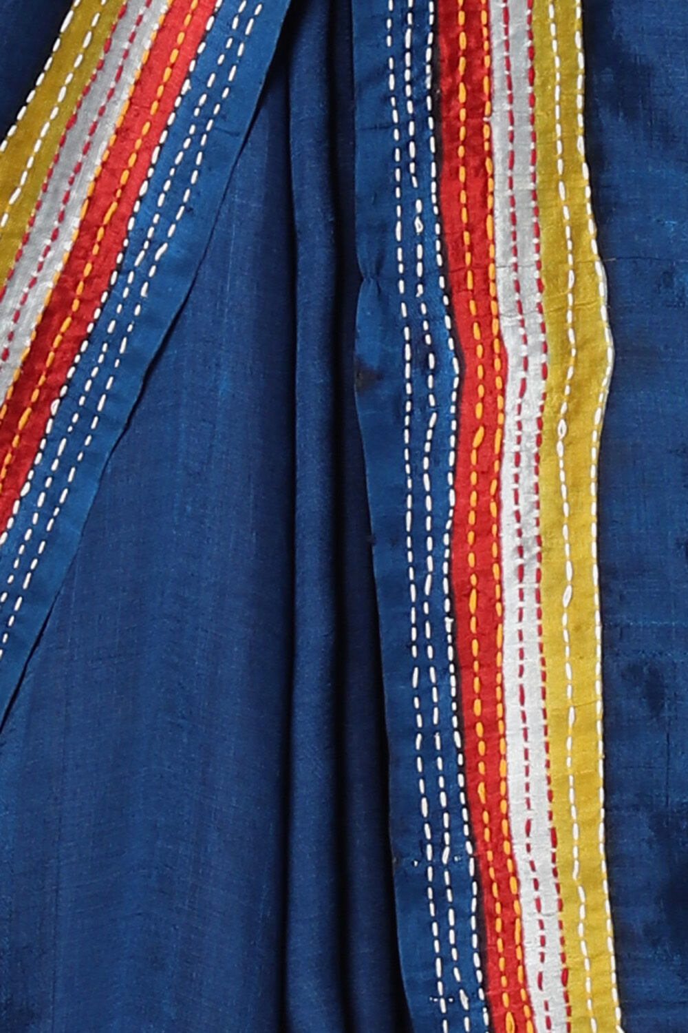 Blue Pure Silk Hand Painted Saree image number null