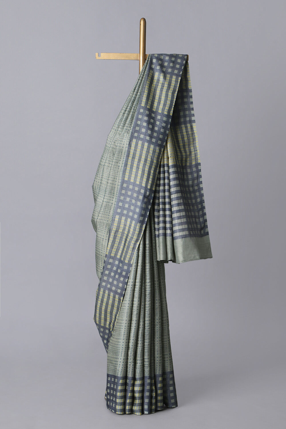 Grey Pure Tussar Silk Printed Saree image number null