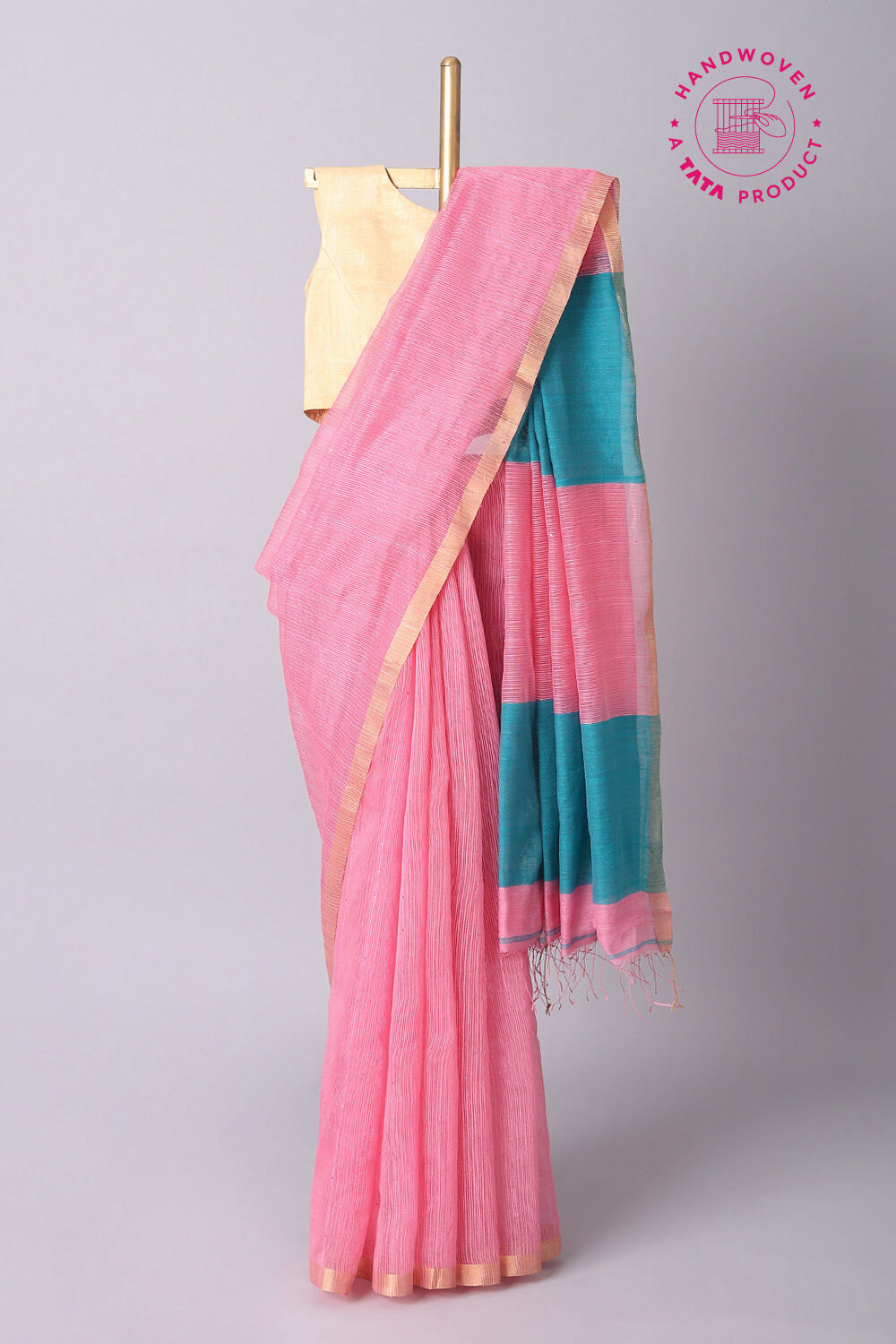 Pink Pure Silk Bengal Saree image number null