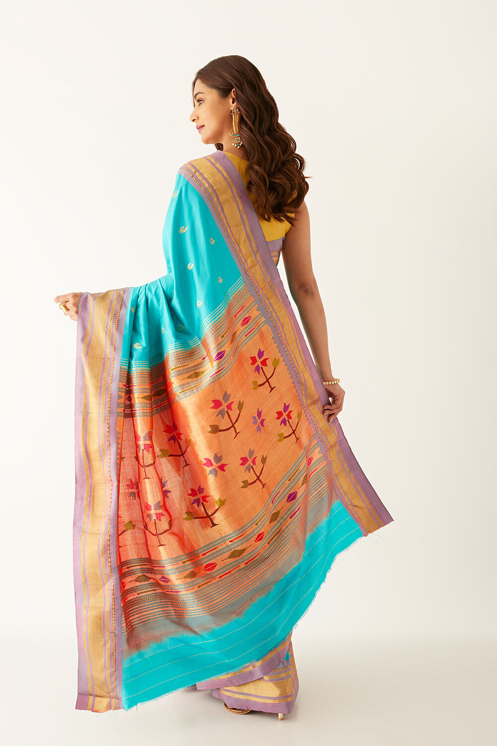 Light Blue Pure Silk Paithani Saree image number null
