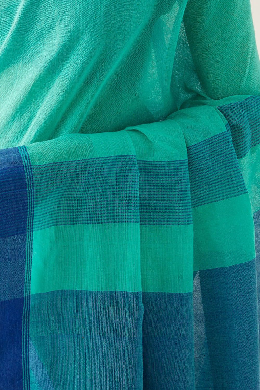 Green Pure Cotton Bengal Saree image number null