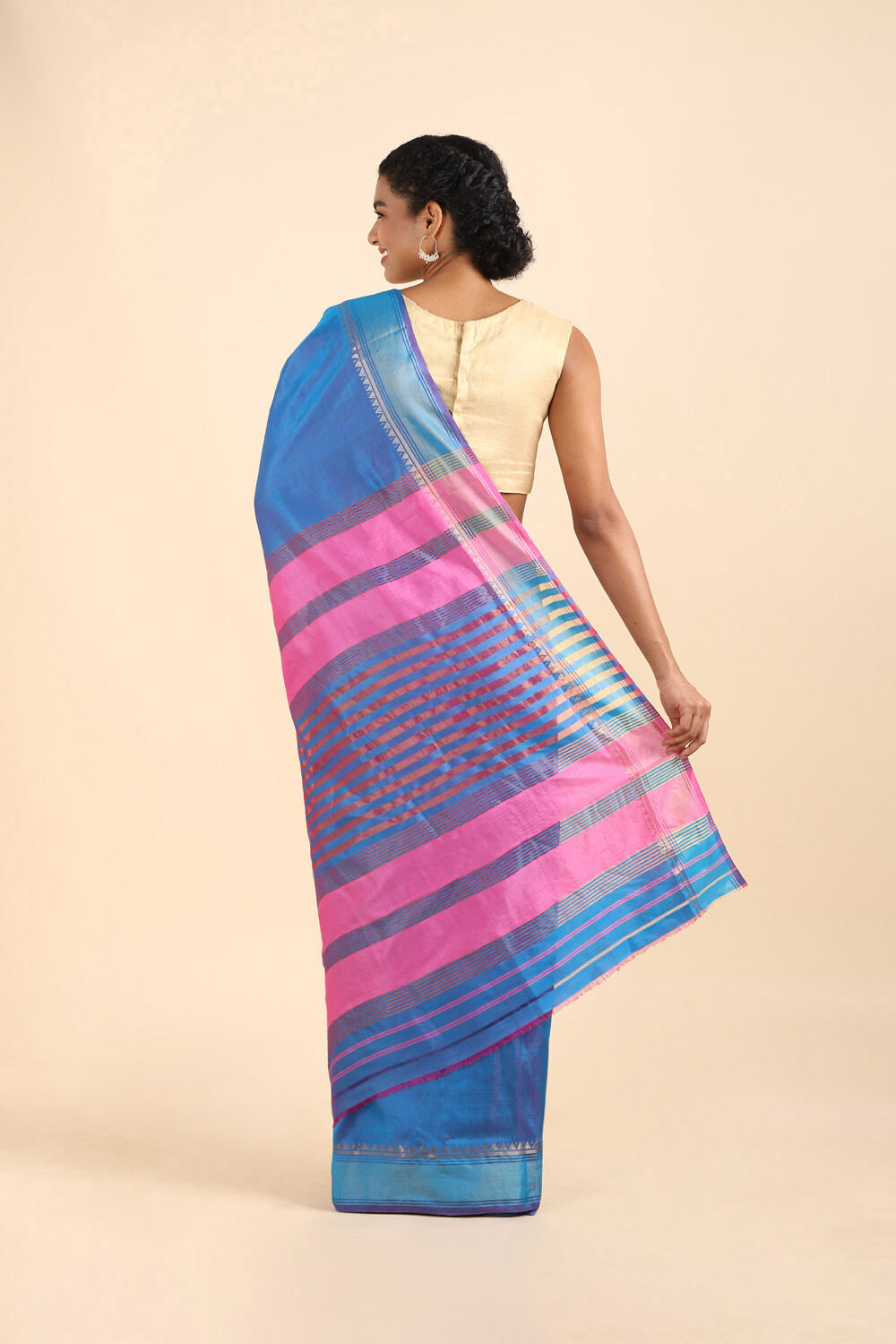 Light Blue Pure Silk Woven Saree image number null