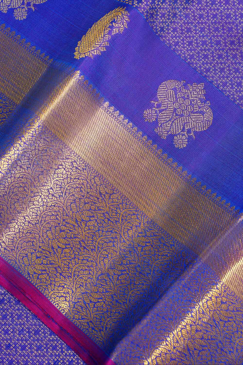 Purple Pure Silk Woven Kanjivaram Saree image number null