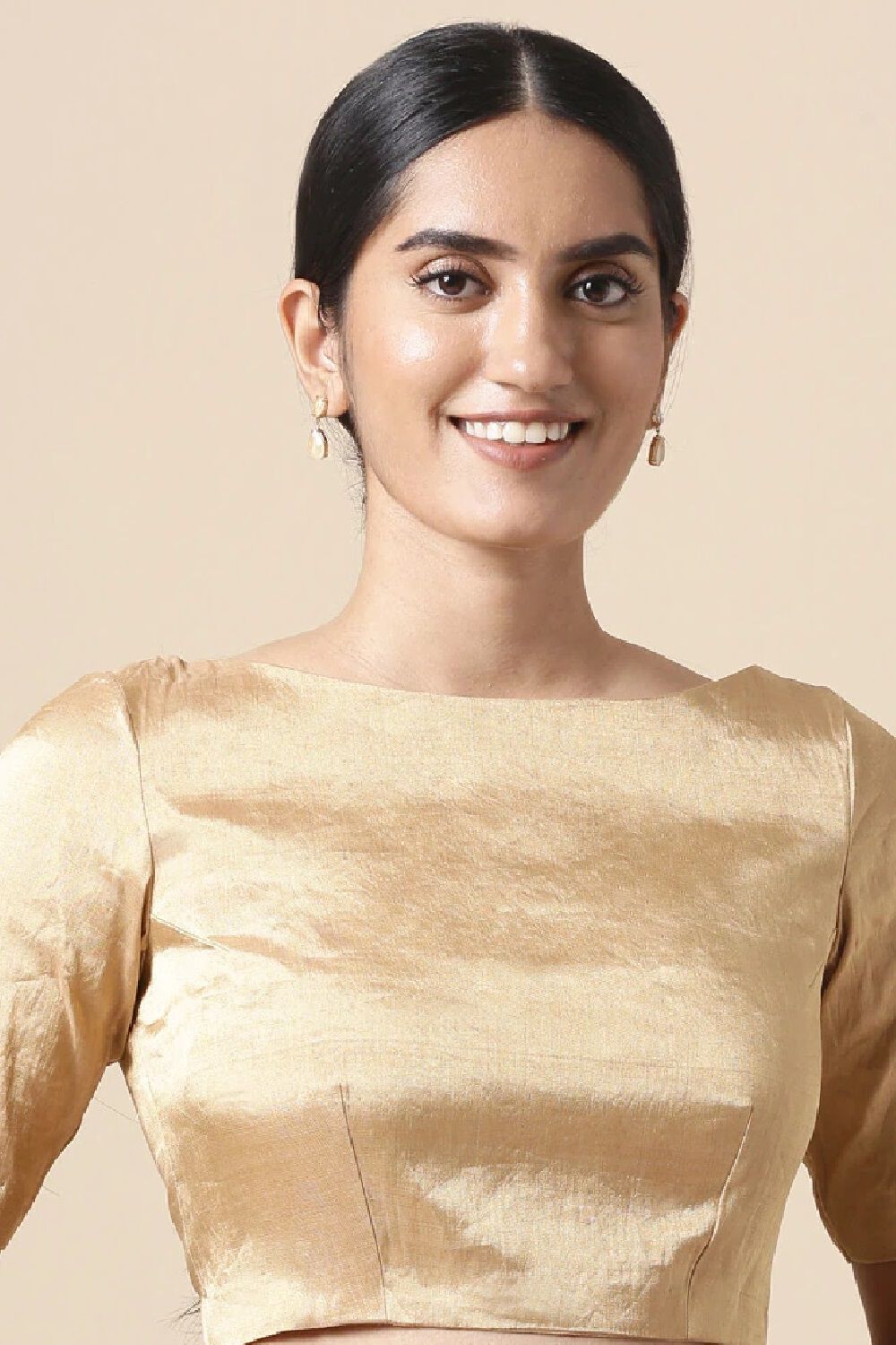 Golden Tissue Cotton Blouse image number null