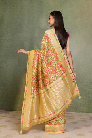 Yellow Woven Pure Viscose Saree thumbnail image number null