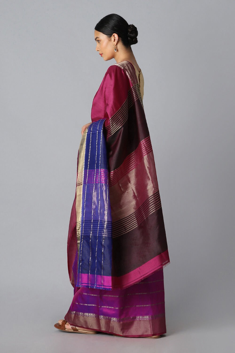 Pink Pure Silk Contemporary Saree image number null