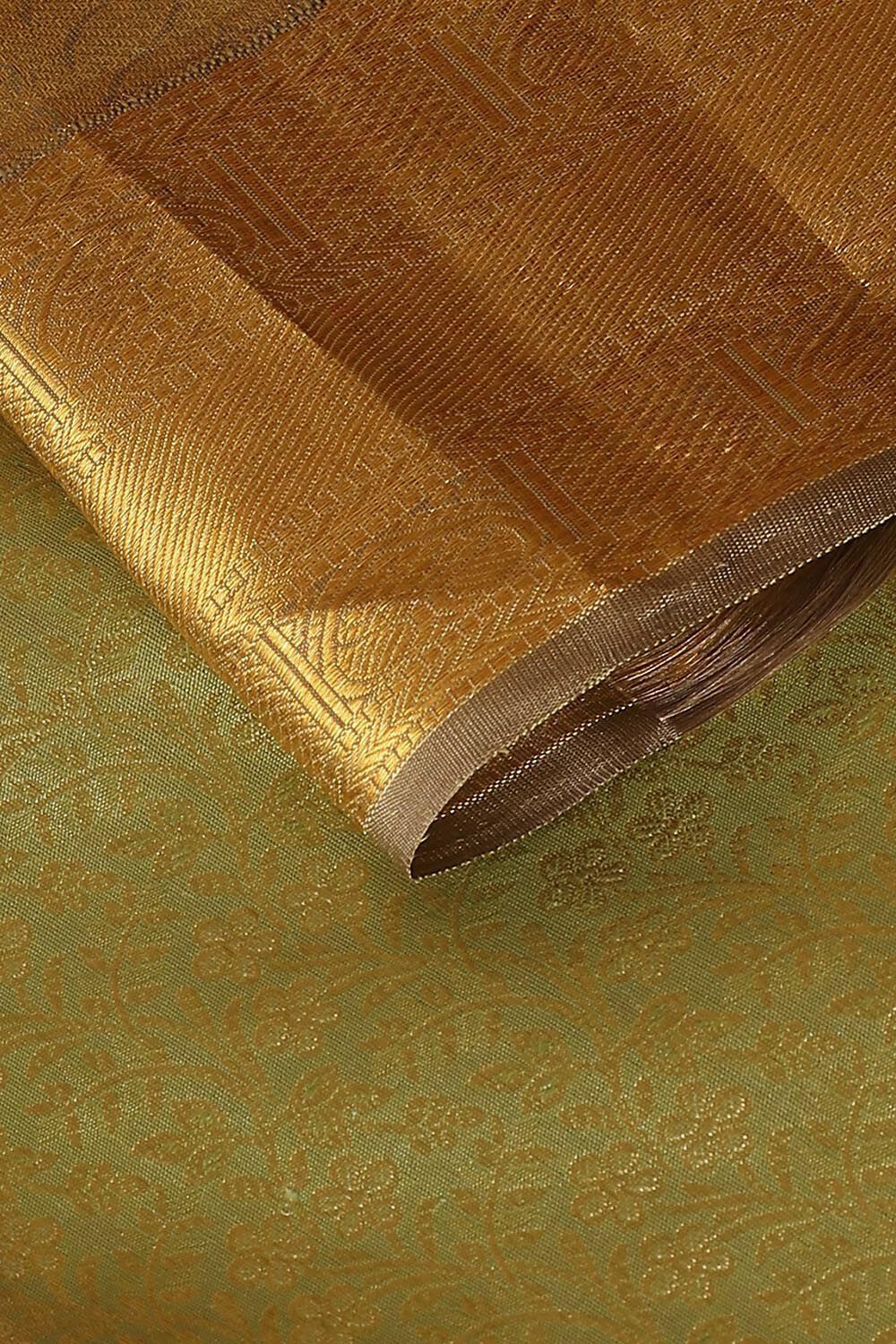 Light Green Pure Silk Kanjivaram Saree image number null