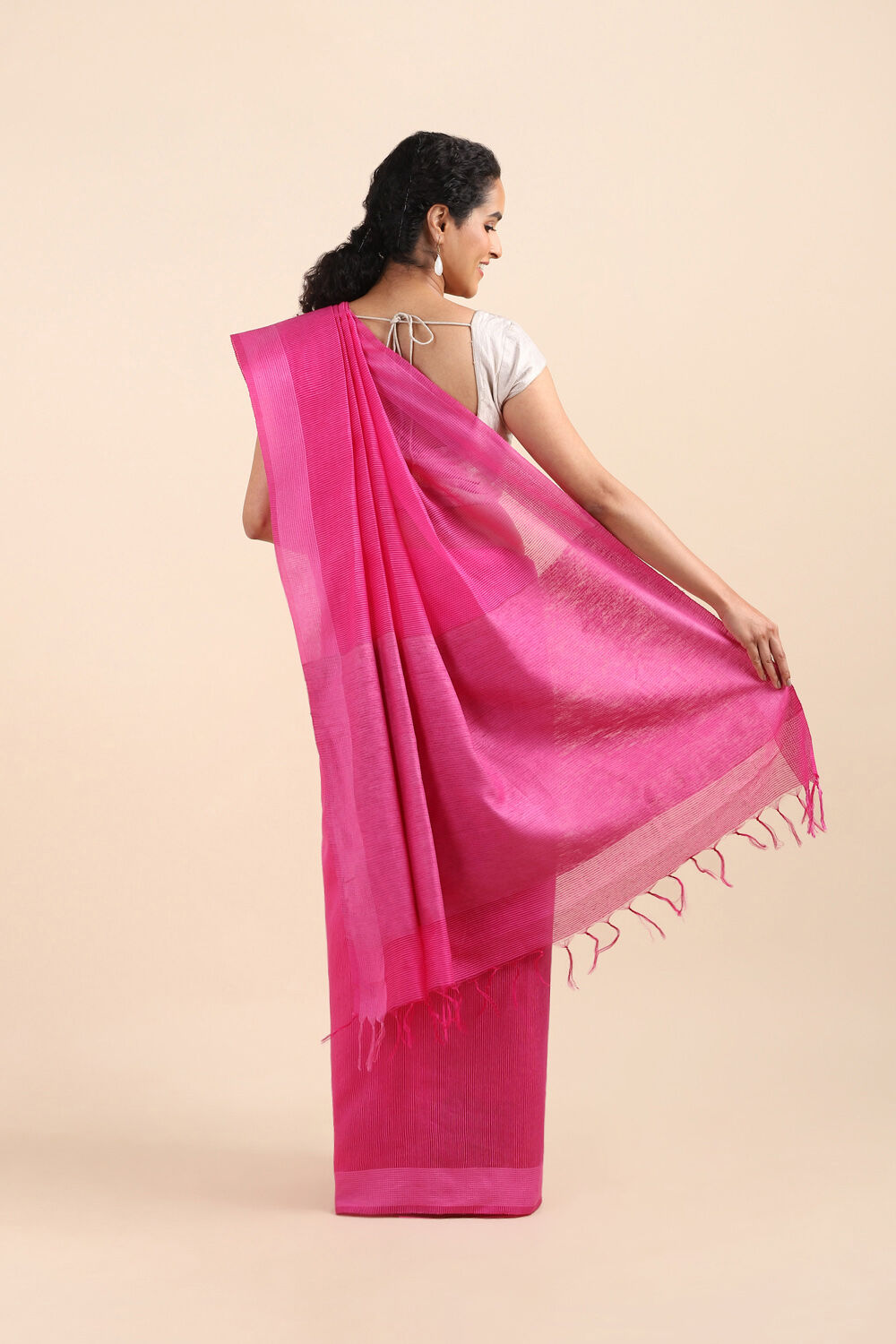 Pink Pure Silk Woven Saree image number null