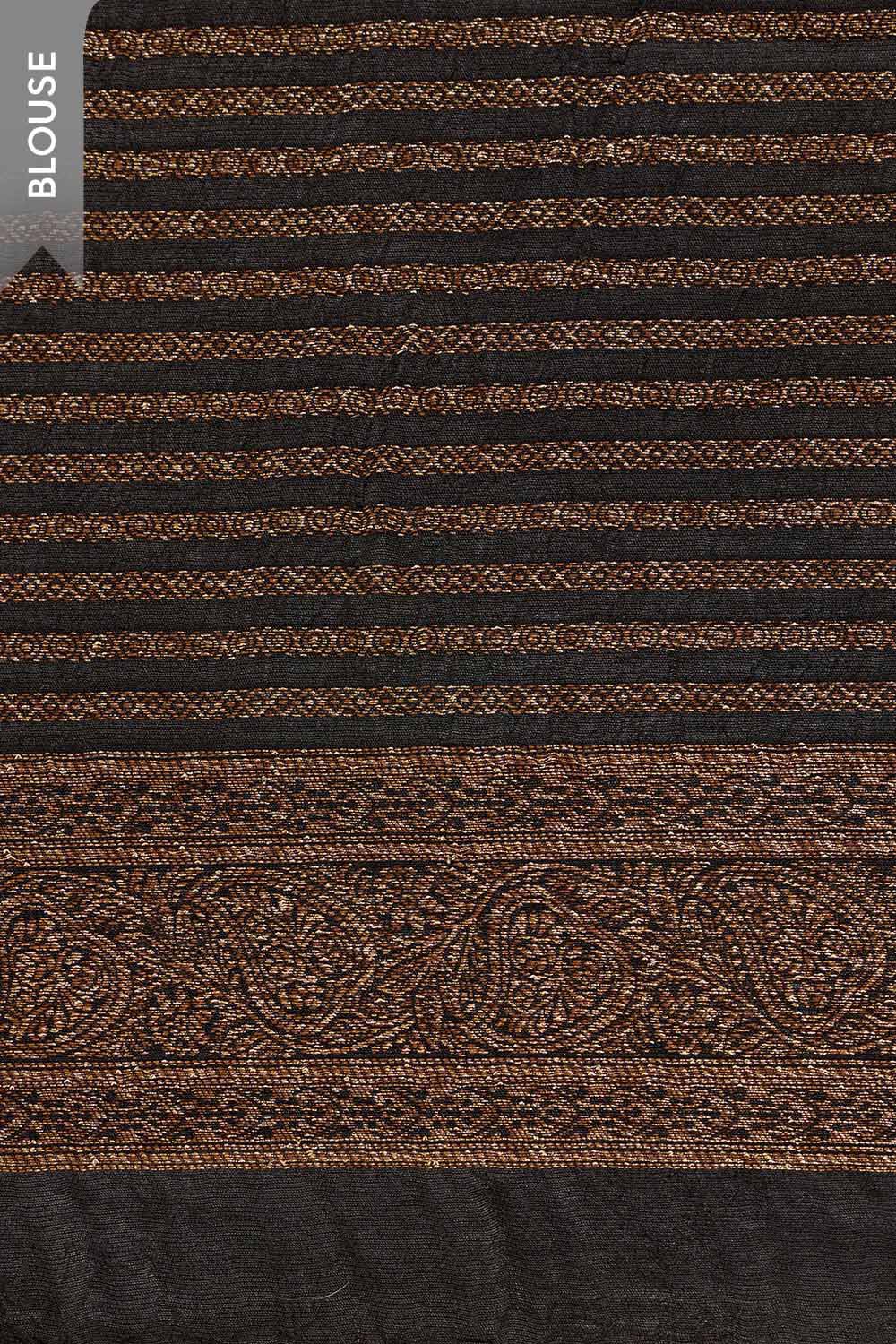 Black Woven Design Pure Viscose Saree image number null