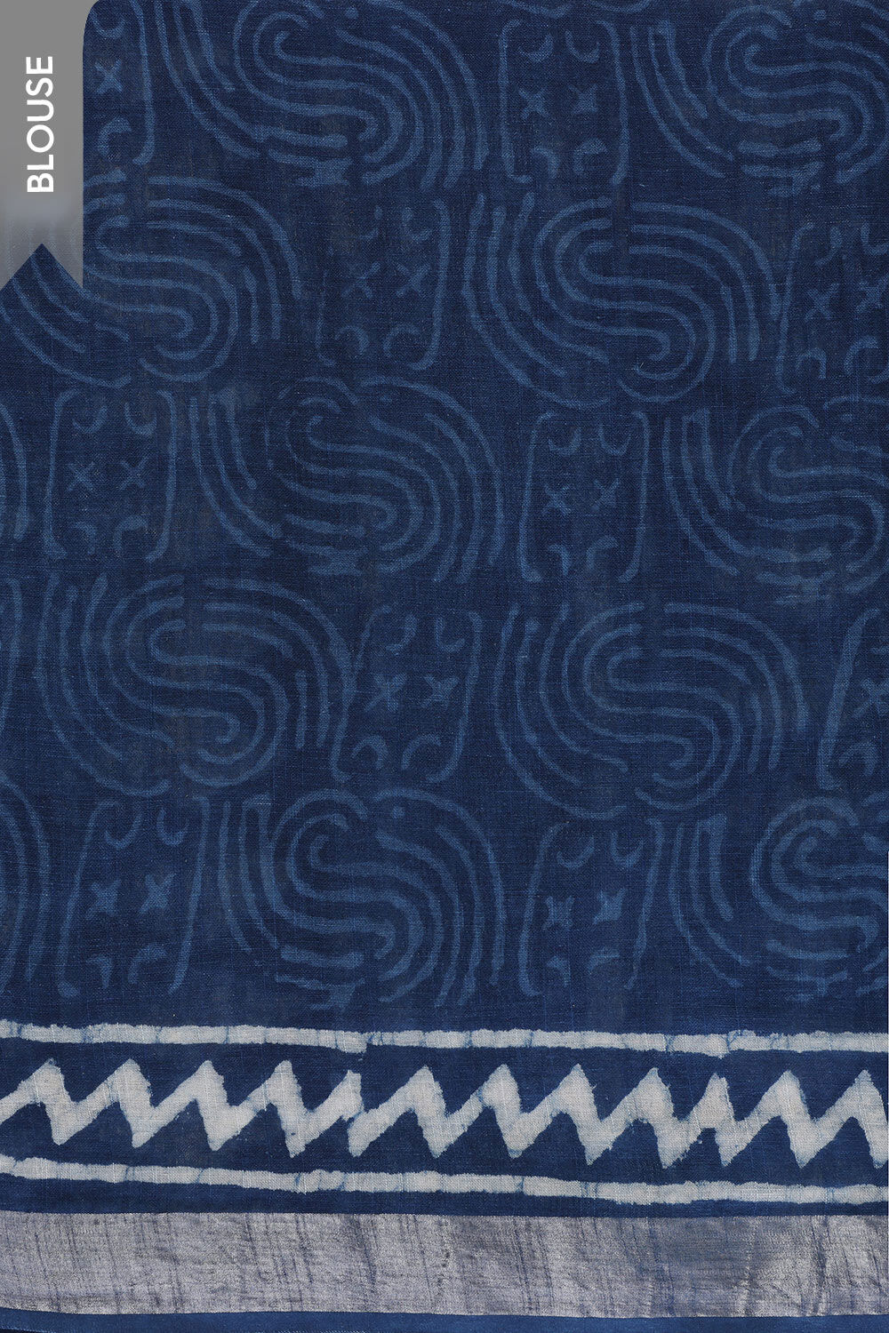 Blue Cotton Viscose Rajasthan Block Printed Saree image number null