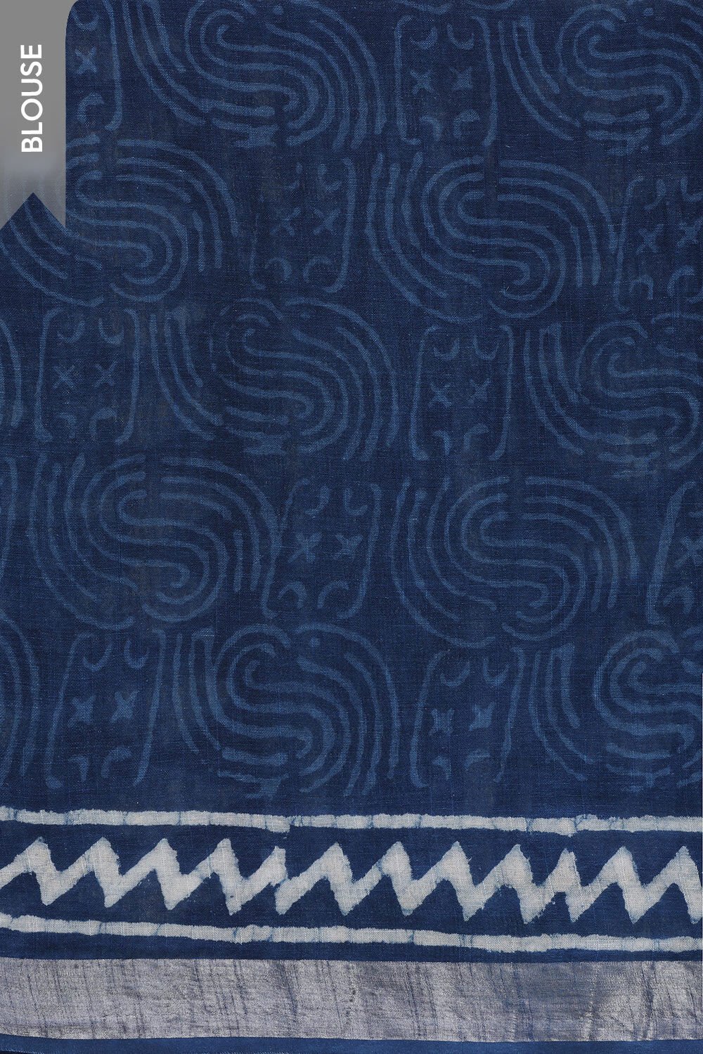 Blue Cotton Viscose Rajasthan Block Printed Saree image number null