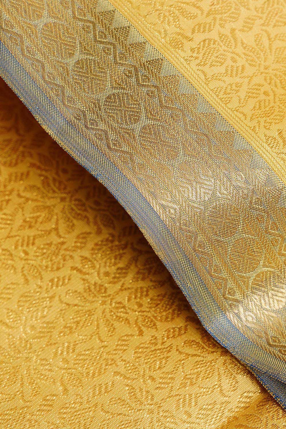 Light Yellow Pure Silk Woven Kanjivaram Saree image number null