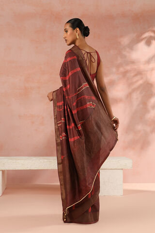 Brown Tussar Hand Painted Saree thumbnail image number null