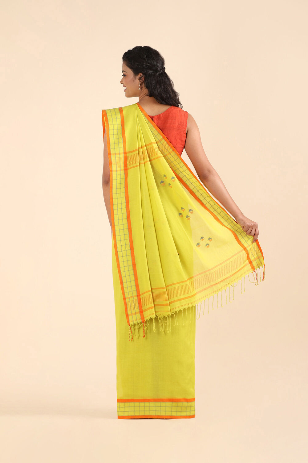Light Green Pure Cotton Jamdani Saree image number null