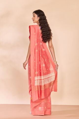 Orange Pure Silk Cotton Printed Saree thumbnail image number null