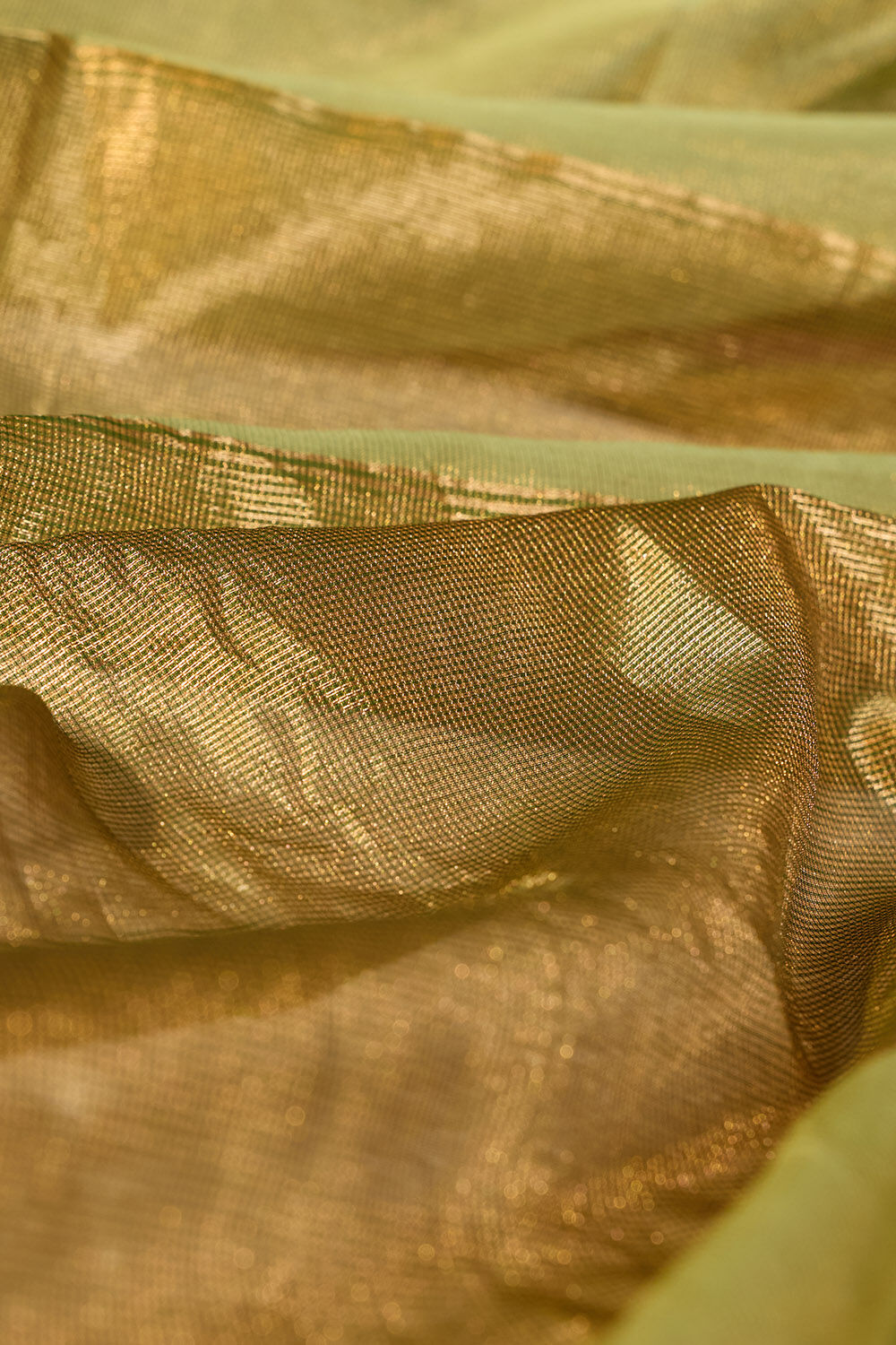Light Green Woven Pure Tissue Cotton Maheshwari Saree image number null