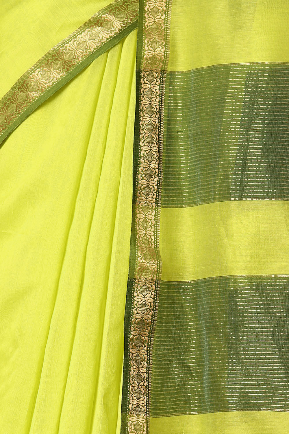 Yellow Pure Silk Cotton Maheshwar Saree image number null