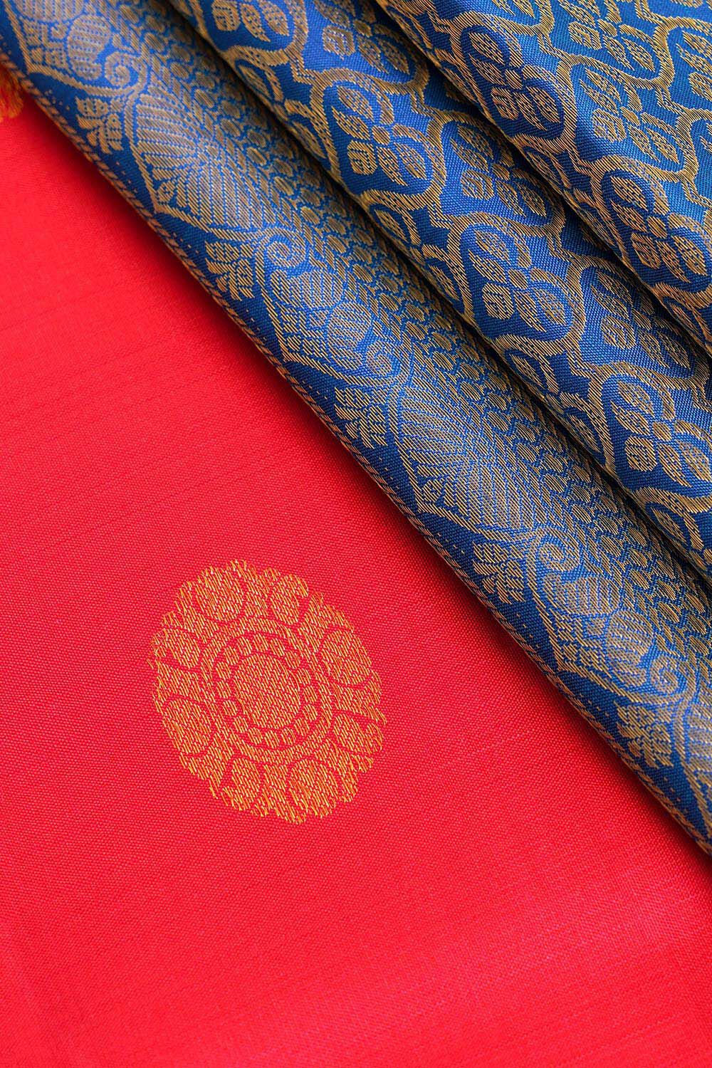 Red Pure Silk Woven Kanjivaram Saree image number null