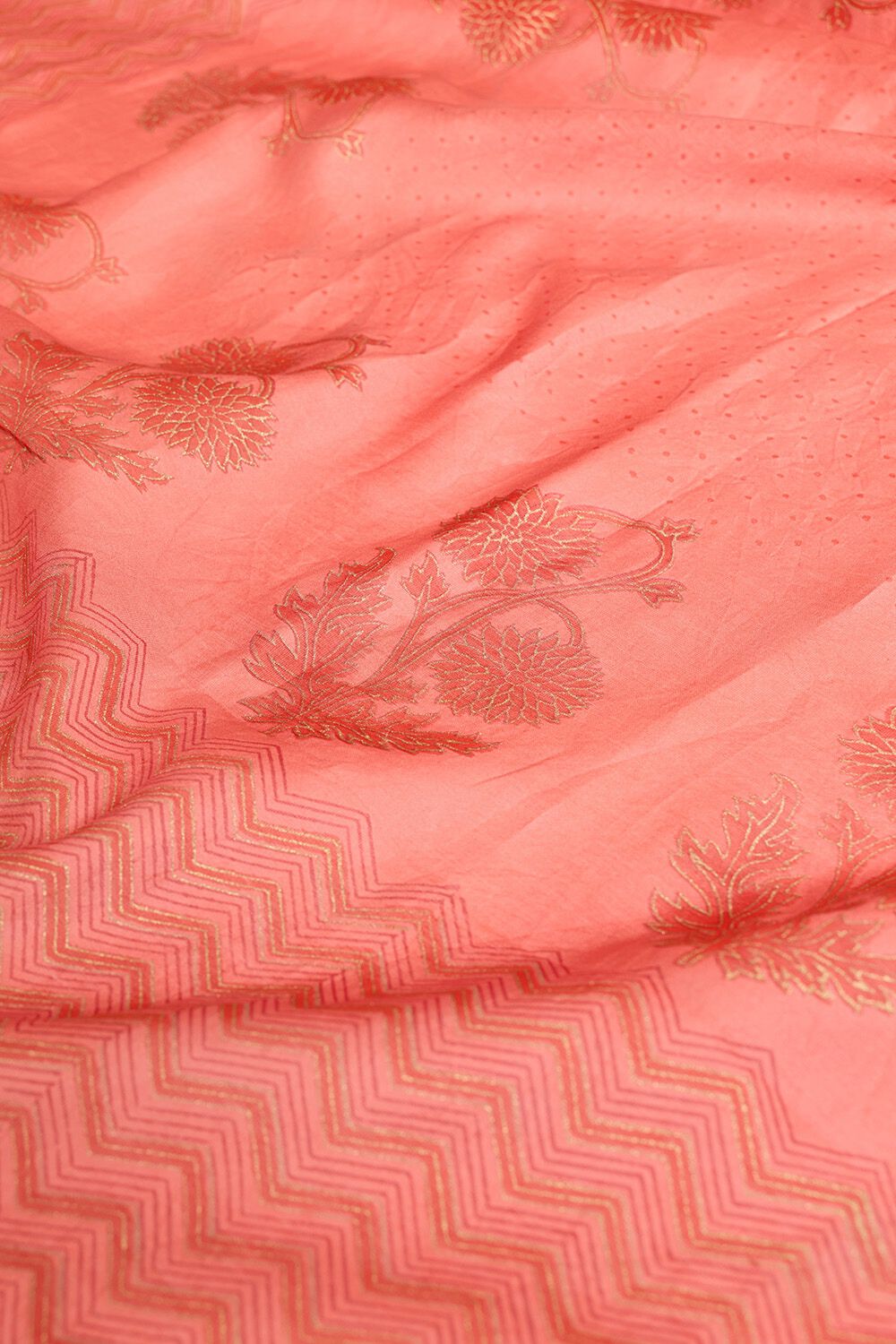 Light Pink Rajasthan Pure Silk Cotton Printed Sanganeri Saree image number null