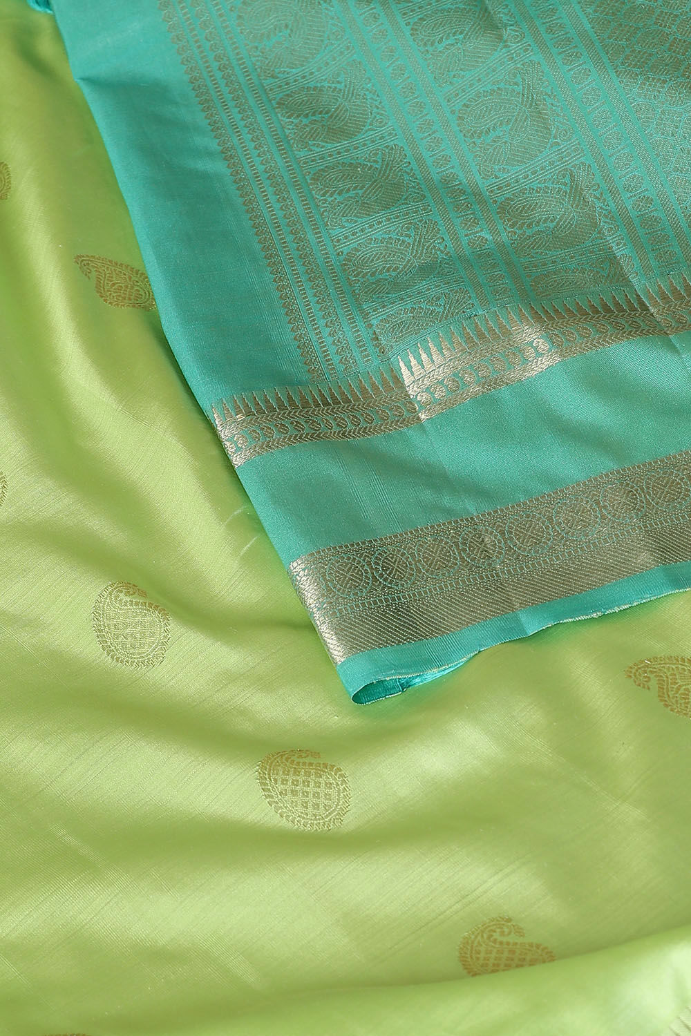 Light Green Pure Silk Kanjivaram Saree image number null