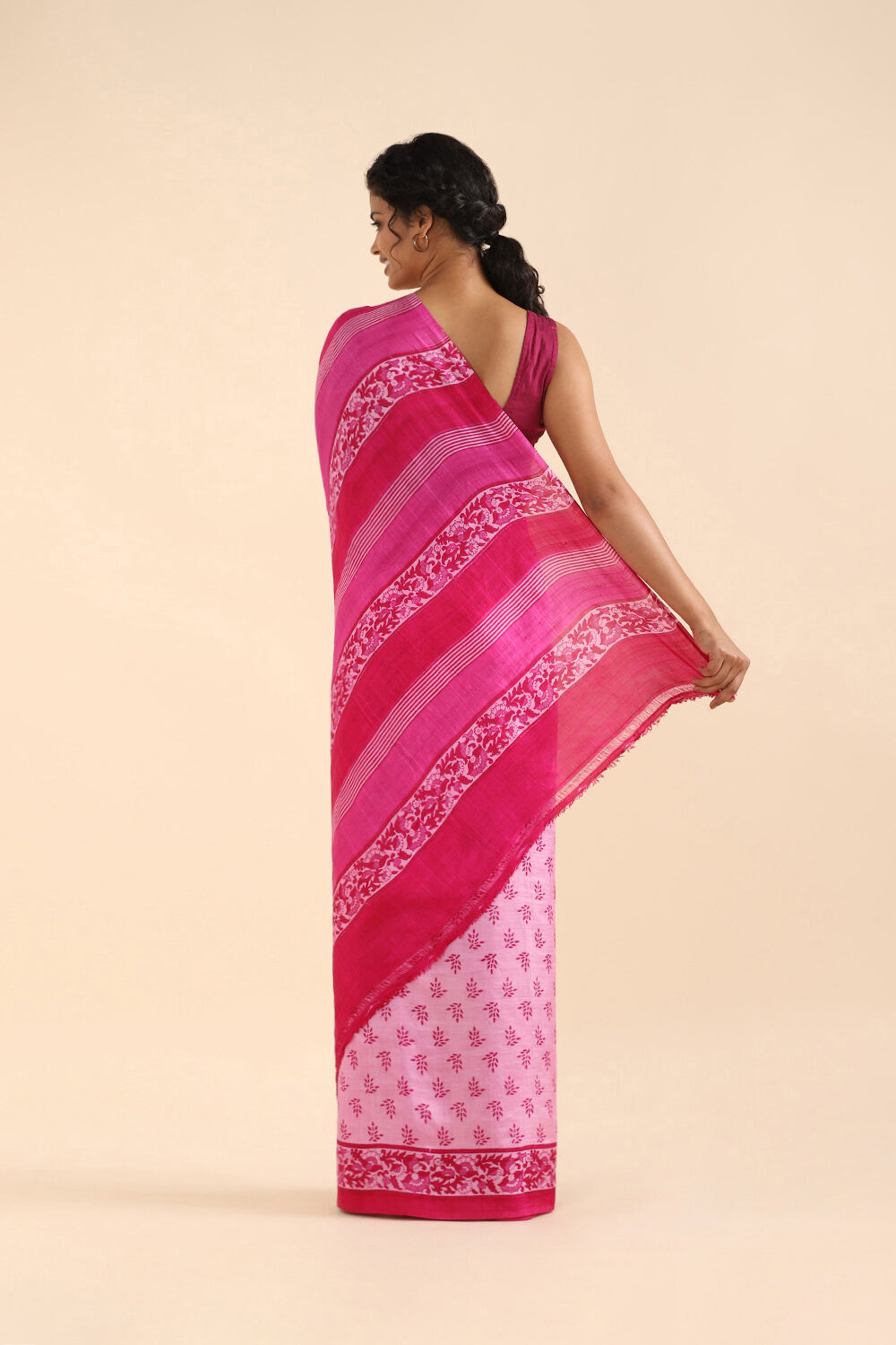 Pink Pure Silk Printed Saree image number null