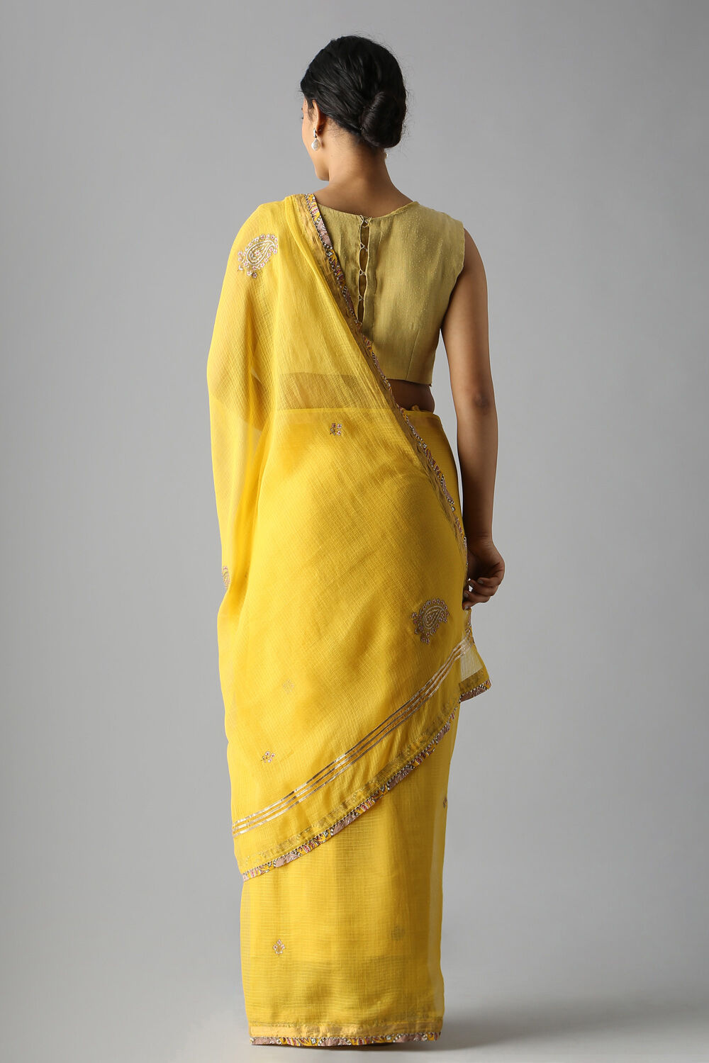 Yellow Pure Silk Kota Saree image number null