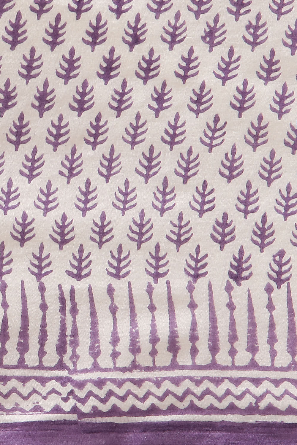 Off Pure White Cotton Sanganeri Printed image number null