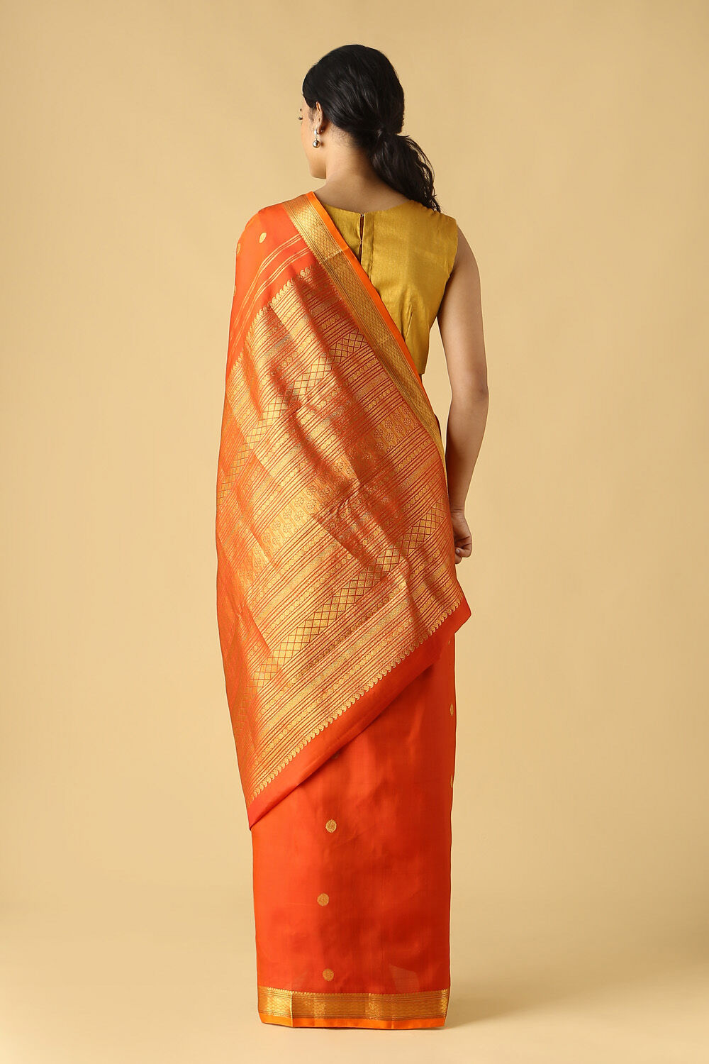 Orange Pure Silk Kanjivaram Saree image number null