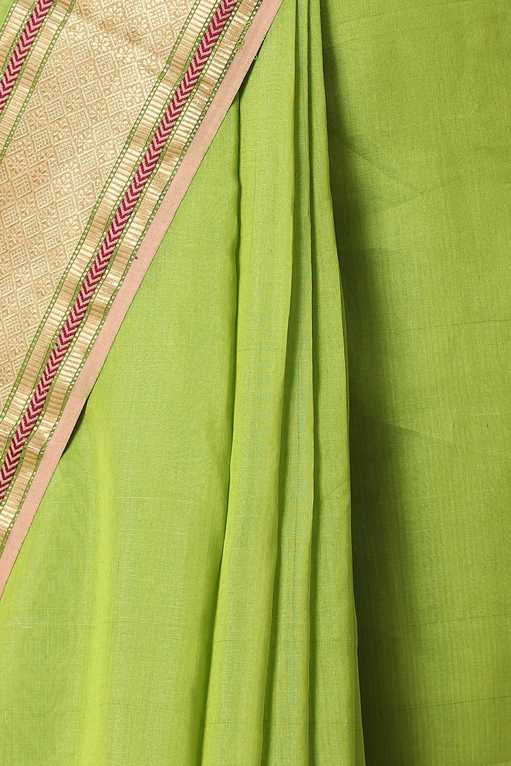Light Green Pure Silk Cotton Maheswari Saree image number null