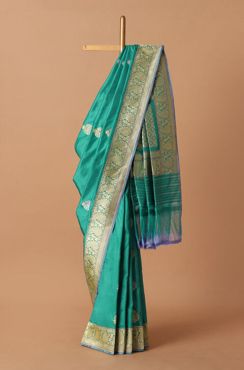 Blue Pure Silk Banarasi Saree