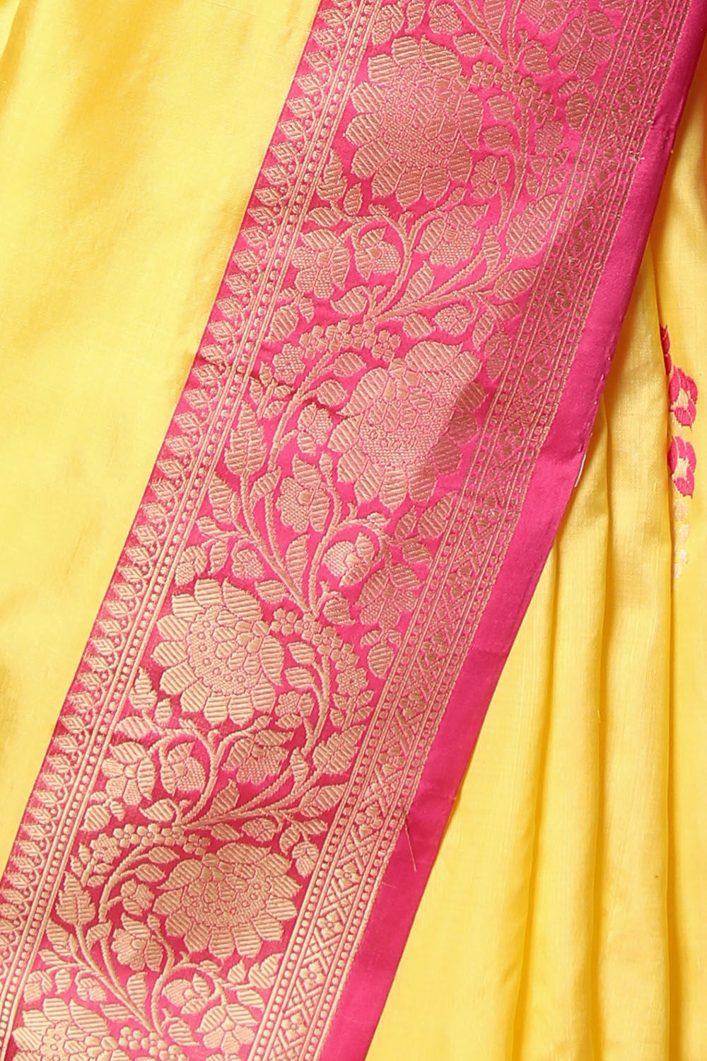 Light Yellow Pure Silk Banarasi Saree image number null