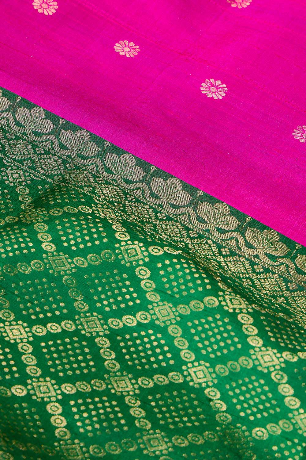 Pink Woven Pure Soft Silk Saree image number null