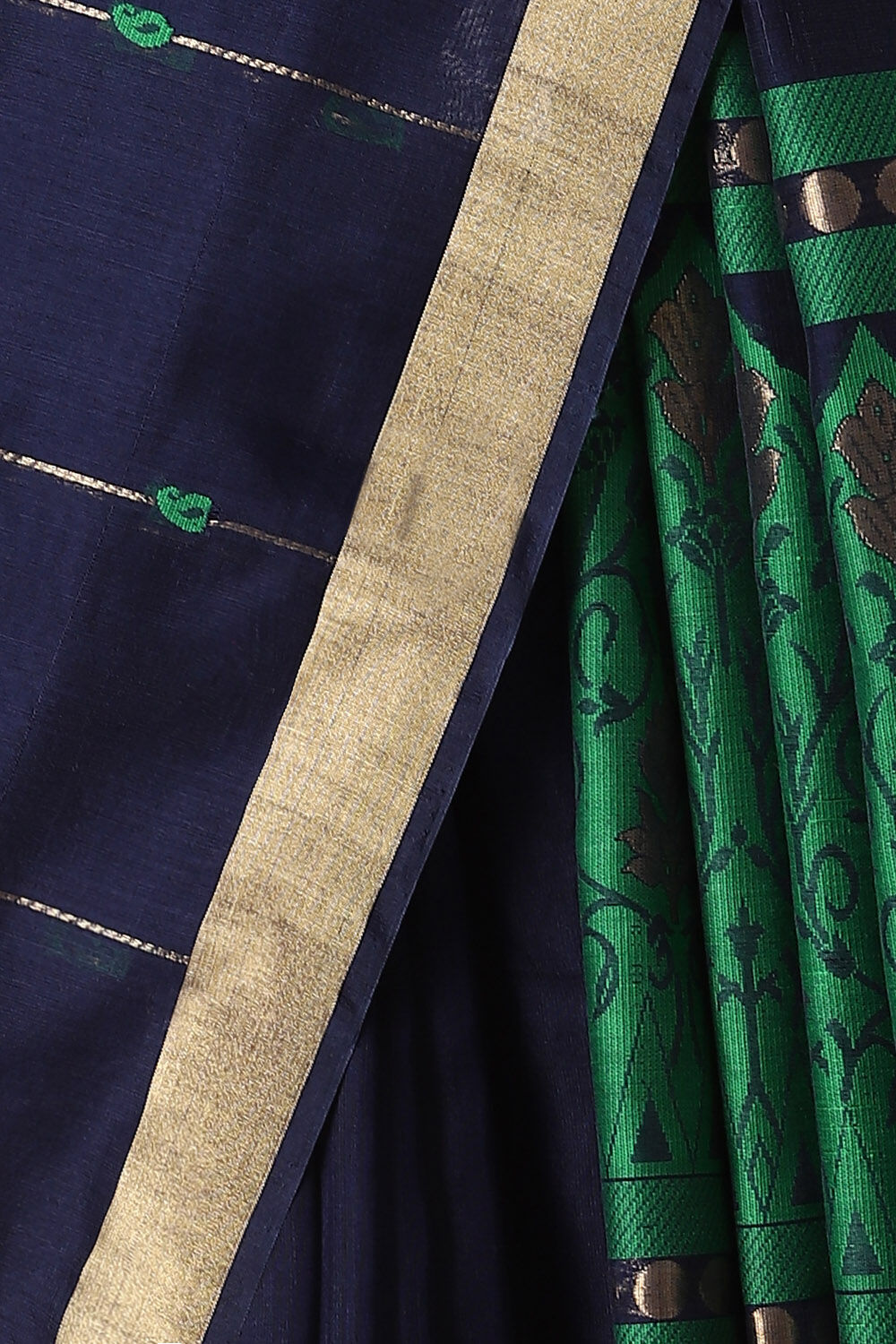 Blue Pure Silk Cotton South Saree image number null