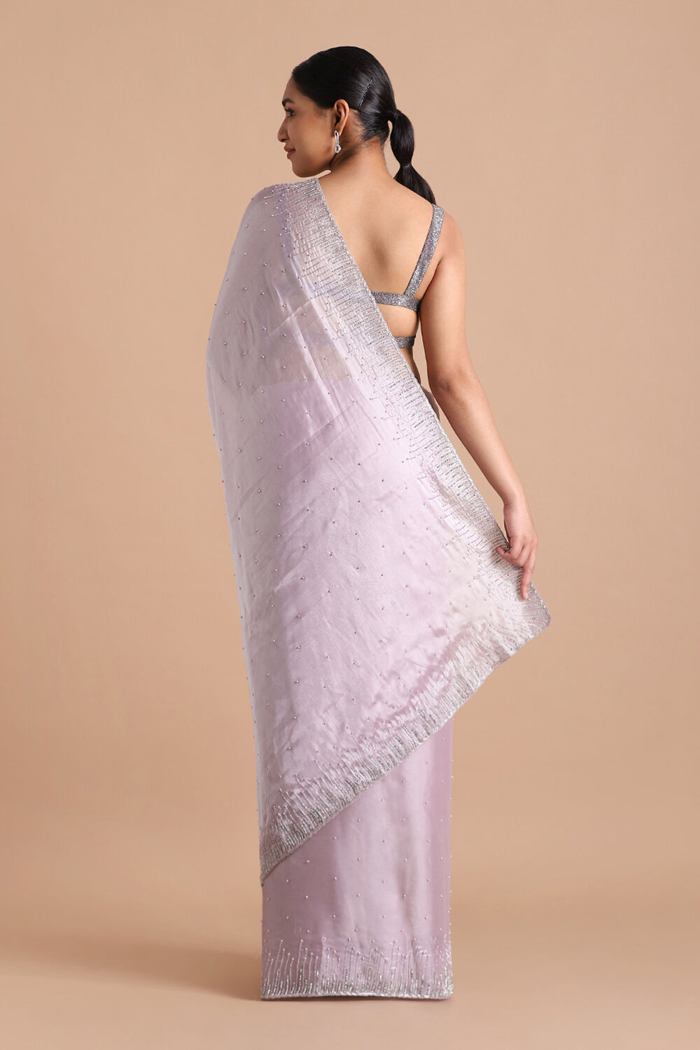 Light Pure Pink Embroidered Saree image number null