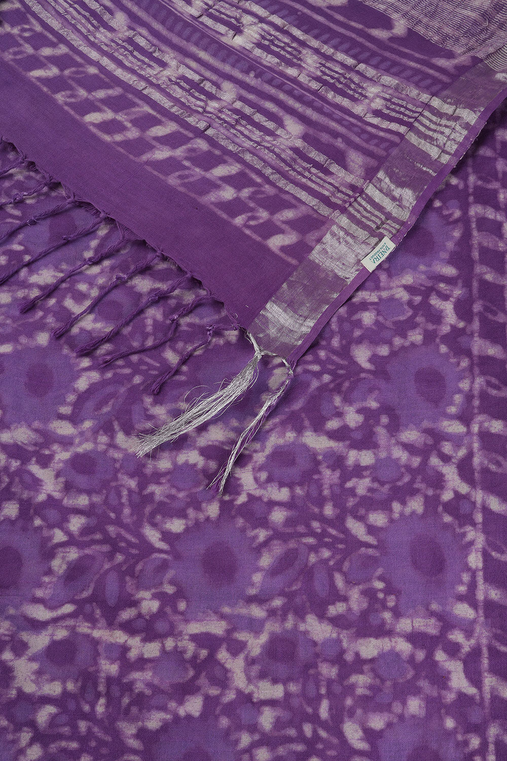 Light Violet Cotton Viscose Rajasthan Block Printed Saree image number null