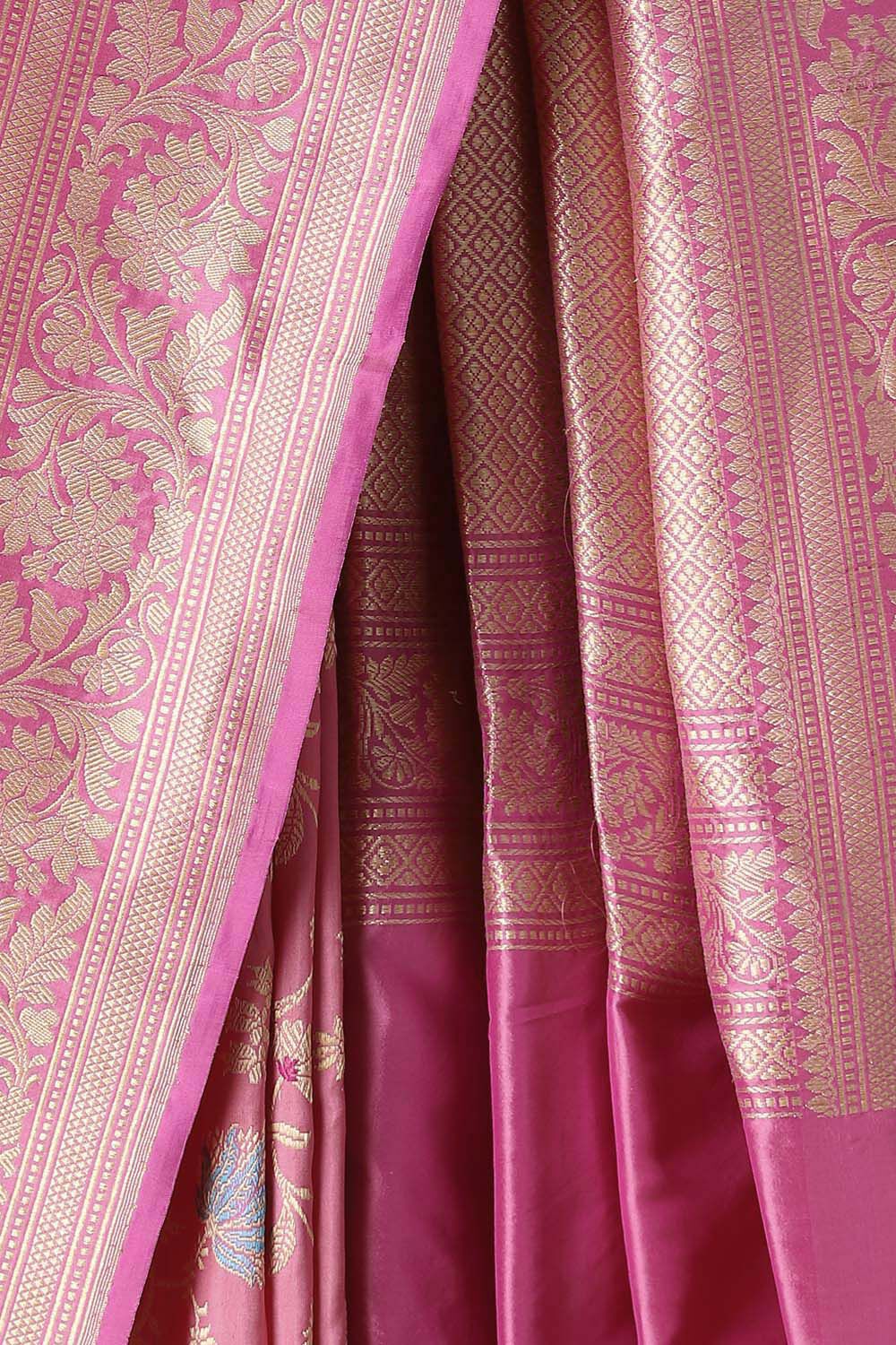 Light Orange Pure Silk Banarasi Saree image number null