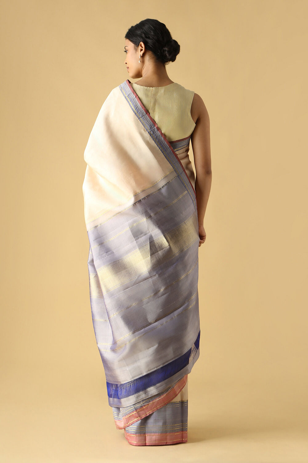 Beige Pure Silk Kanjivaram Saree image number null